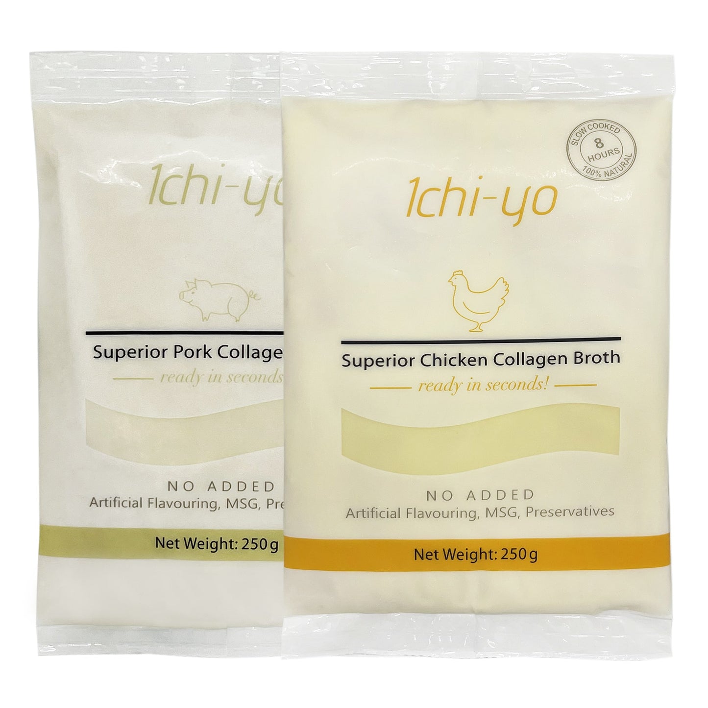 1chiyo Frozen Chicken Collagen Broth and Frozen Pork Collagen Soup Broth By Food Yo - Chop Hup Chong