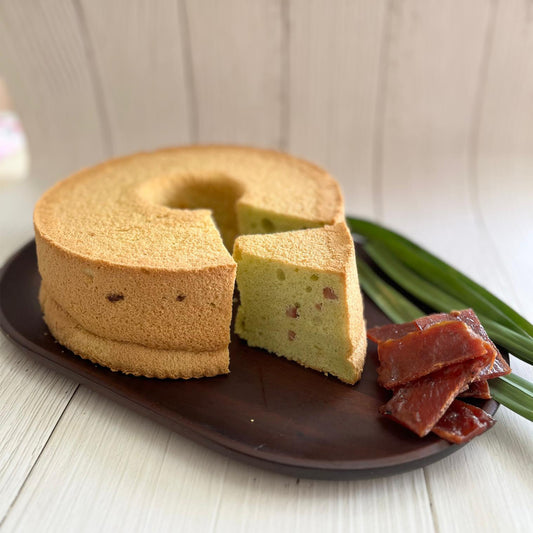 Pandan Bakkwa Chiffon Cake